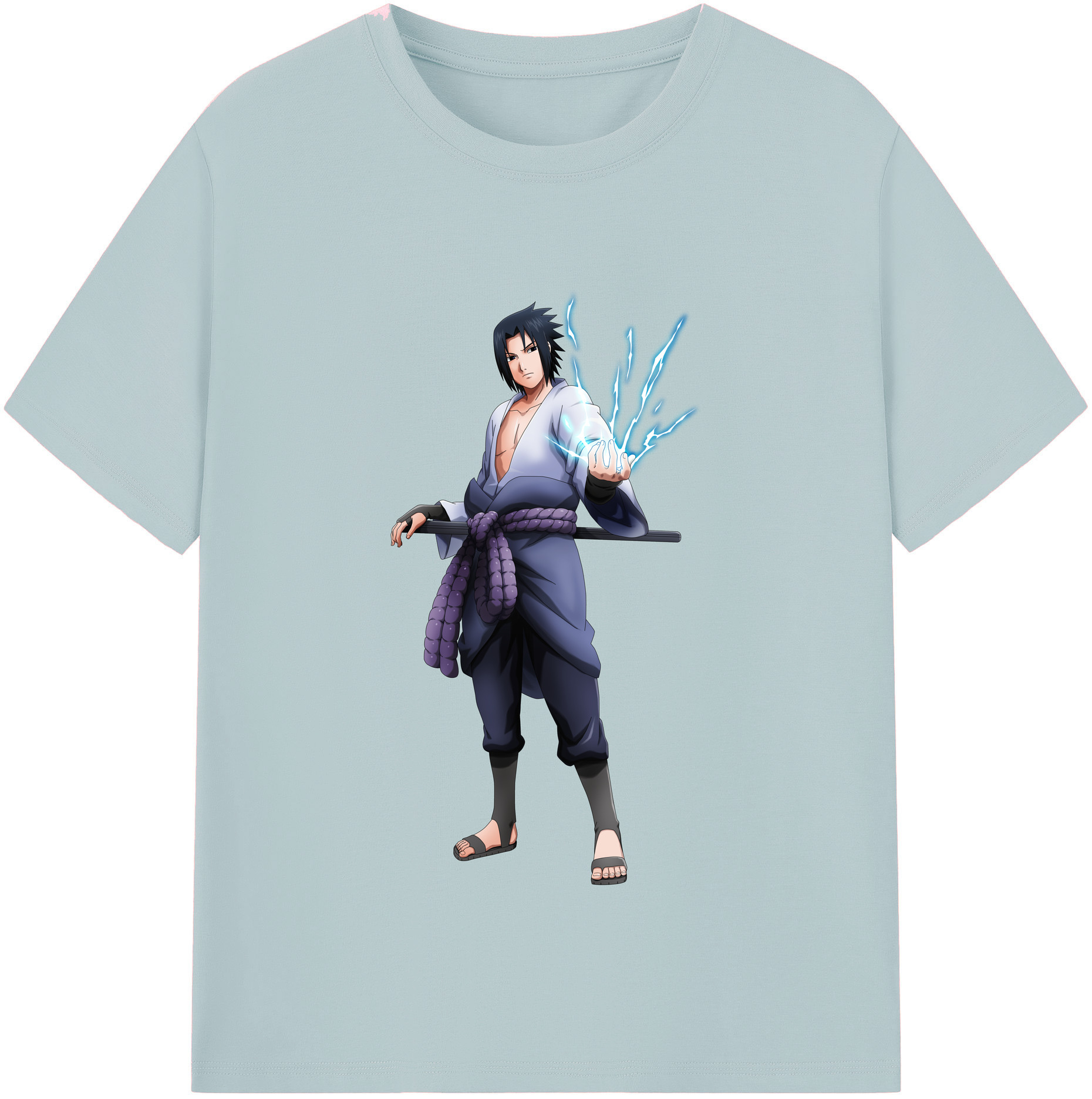 （画像用） NARUTO -ナルト- うちは サスケ Uchiha Sasuke 綿100％半袖Tシャツ（フロントプリント）